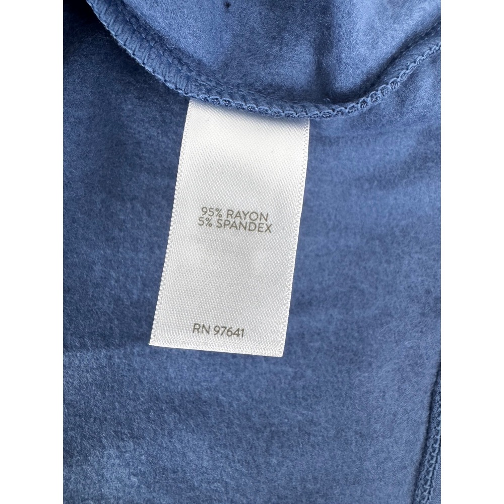New Pure Jill Azure Blue Popover Top Button Detail V Neck Butter Soft Knit 2X‎ - Picture 5 of 12